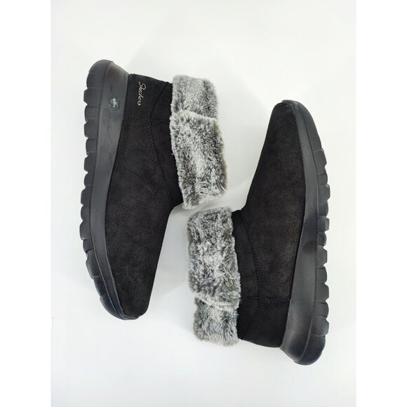 Skechers Women's On The Go Joy Black Faux Fur Cushioning Boots Size 10 US - Picture 6 of 8